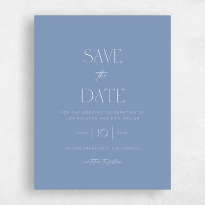 Denim Blue Wedding Save the Date - Papyrus Portrait