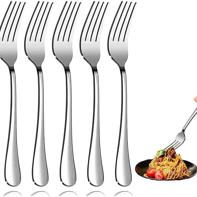 Forks,Dinner Forks, Set of 5 Top Food Grade Stainless Steel Silverware Forks, Table Forks, Flatware Forks,8 Inches, Mirror Finish & Dishwasher Safe, Use for Home, Kitchen or Restaurant…