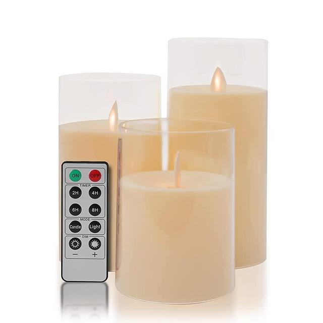 2 Pack 2 Blush Flameless Flickering LED Bubble Candles, Warm White Battery  Operated Real Wax Cube Candles