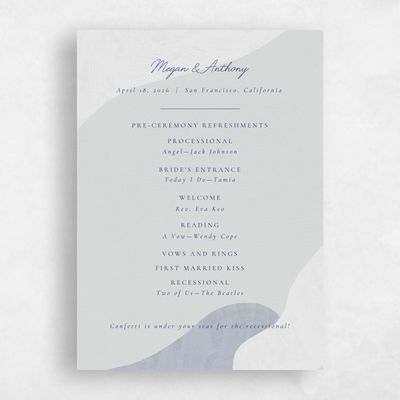 Powder Blue Wedding Program - Madrid