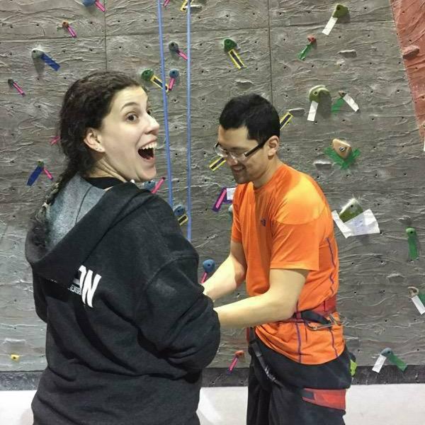Rock climbing in Ohio, January 2018