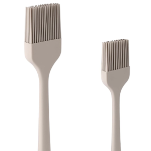 HOTEC Basting Brushes Silicone Heat Resistant Pastry Brushes Spread Oil Butter Sauce Marinades for BBQ Grill Barbecue Baking Kitchen Cooking BPA Free Dishwasher Safe, Khaki Set of 2