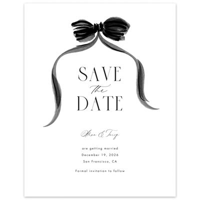 White Wedding Digital Save the Date - Brienno Portrait