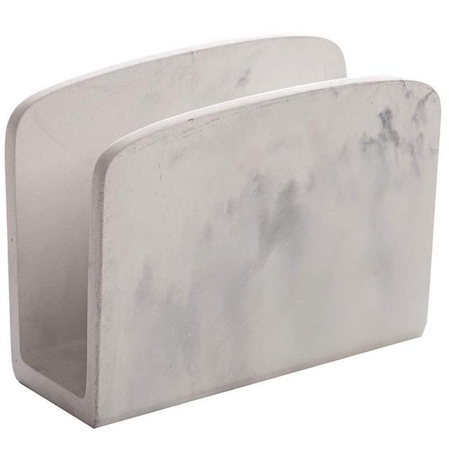 BINO Napkin Holder, Matte Marble - Napkin Holders for Tables Napkin Holders for Kitchen Napkin Holder Marble Napkin Holder