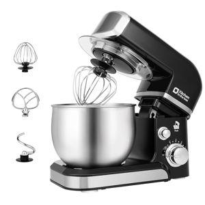 Kitchen in the box Stand Mixer,3.2Qt Small Electric Food Mixer,6 Speeds Portable Lightweight Kitchen Mixer for Daily Use with Egg Whisk,Dough Hook,Flat Beater (Black)