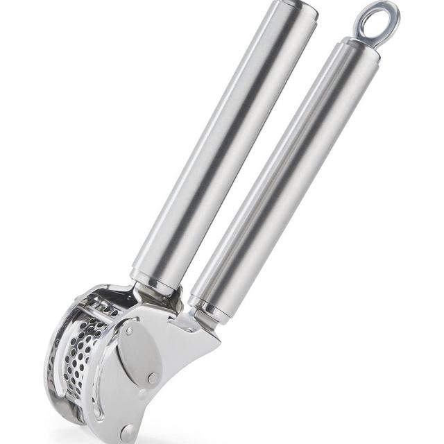 Rösle Stainless Steel Mincing Garlic / Ginger Press with Scraper, 9-inch