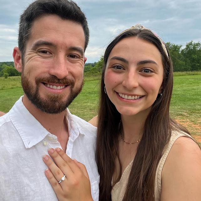 Our first picture engaged! We were engaged at Merrie Mill Farm and Vineyard, just outside of Charlottesville, VA