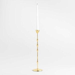 Beaded Large Polished Brass Finish Metal Taper Holder 10.5"