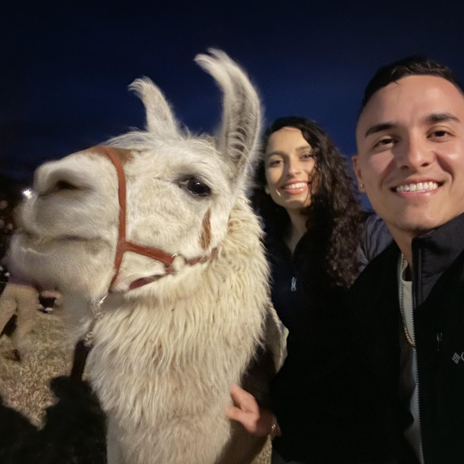 We love taking funny selfies ! Especially when we get a photo op like this one with a surprise guest.