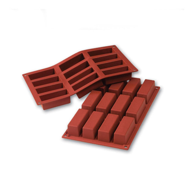 Silikomart Flexible Silicone Non-stick Mini Cake Bakeware Mold 2.37 Oz, 3.11" x 1.14" x 1.18" High, 12 Cavities