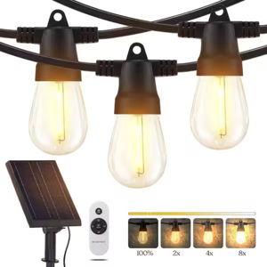 Brightech Ambience Pro 15-Light 48 ft. Outdoor Solar Power String Lights