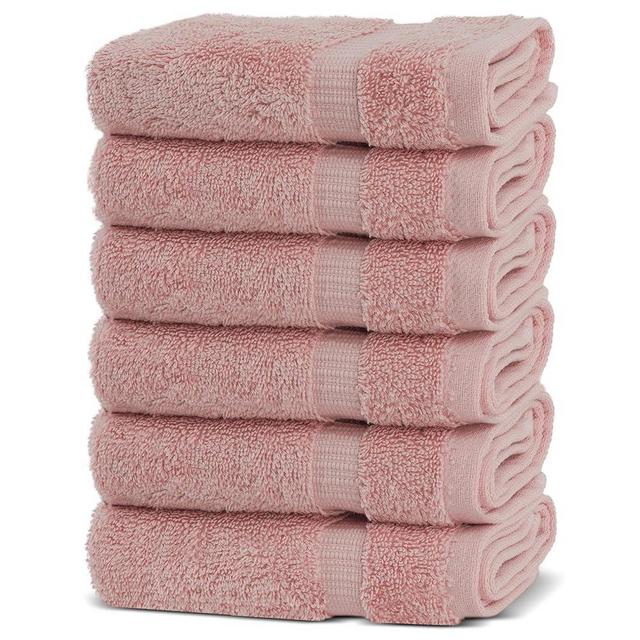 Chakir Turkish Linens 100% Cotton Premium Turkish Towels for Bathroom | 13'' x 13'' (6-Piece Washcloth, Pink)