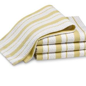 Williams Sonoma Stripe Dishcloths, Set of 4, Jojoba Yellow