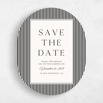 Black Oval Wedding Save the Date - Fable Portrait