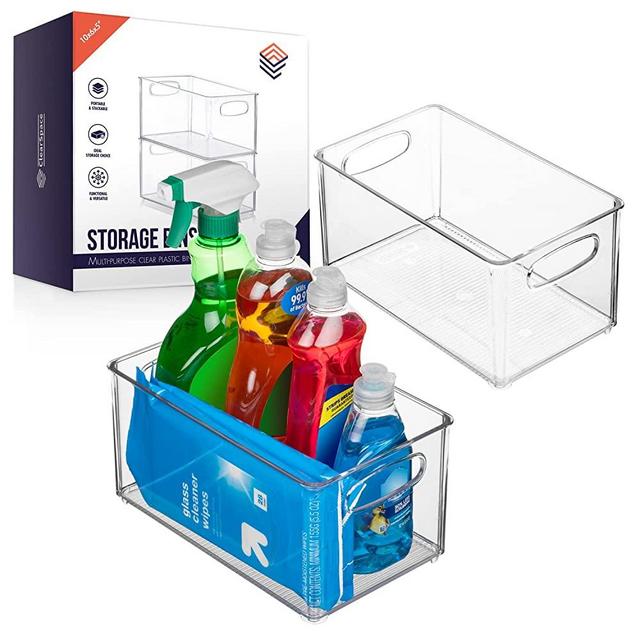 ClearSpace Plastic Pantry Organization and Storage Bins – Perfect Kitchen Organization or Kitchen Storage – Fridge Organizer, Refrigerator Organizer Bins, Cabinet Organizers