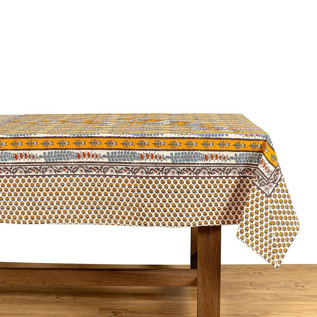 Couleur Nature Provence Avignon Tablecloth, 71" x 106", Dijon & Blue