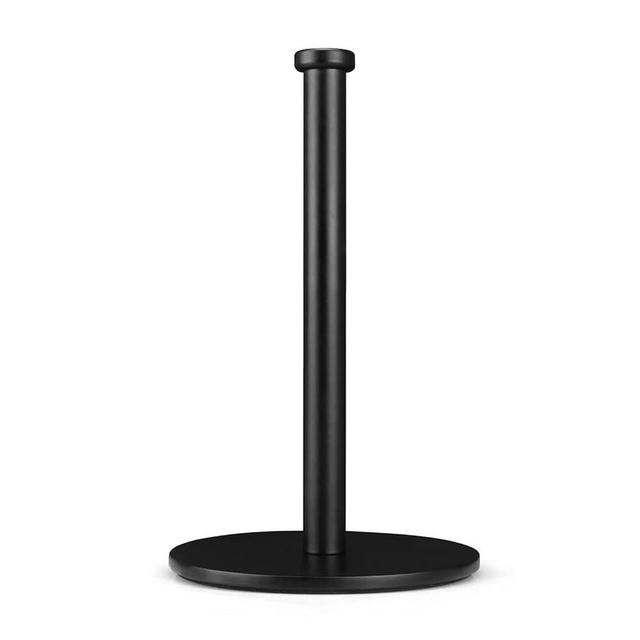 Short Paper Towel Holder, Black Kitchen Roll Holder, Premium Stainless Steel Paper Towel Holder for Kitche Countertop, 10.43 * 5.51 * 0.24 in