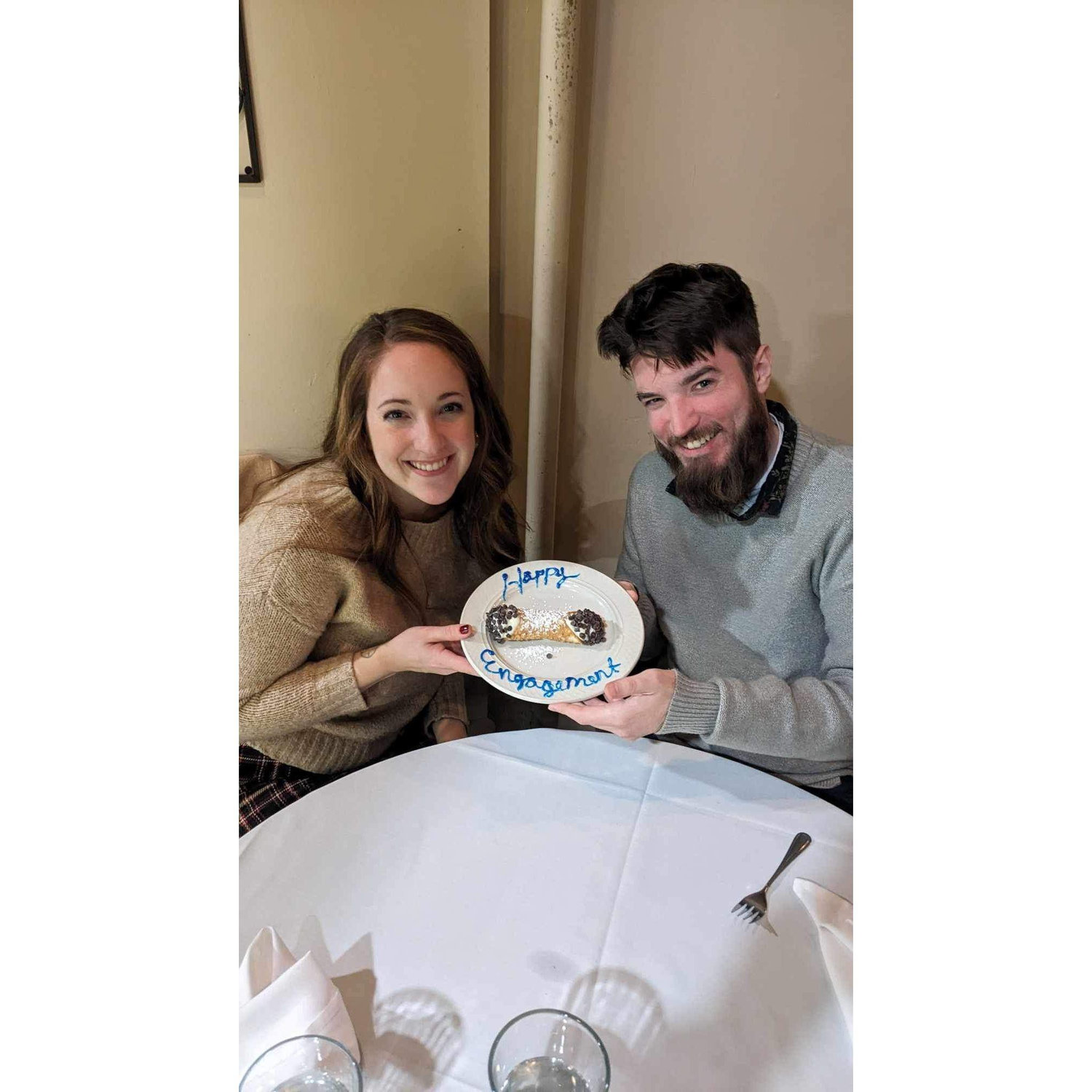 Celebrating our engagement at Lucia's in Ayer, MA with Alessandra's close friend | December 23, 2023