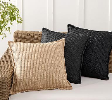 Faux Natural Fiber Flange Indoor/Outdoor Pillows