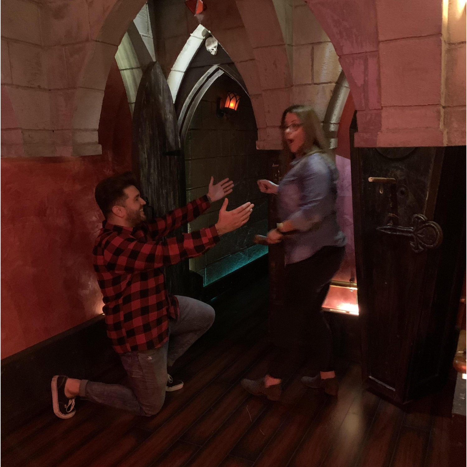 The moment I realized Drew was proposing - 10/18/19 - He had the ring hidden as the last clue in an escape room, best proposal ever!!!