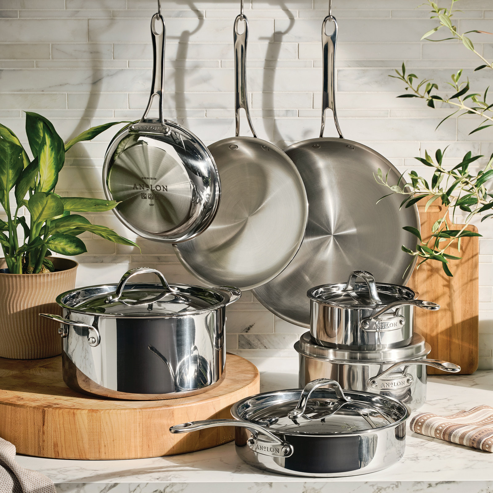 Anolon, EverLast Tri-Ply Clad 11-Piece Cookware Set | Zola