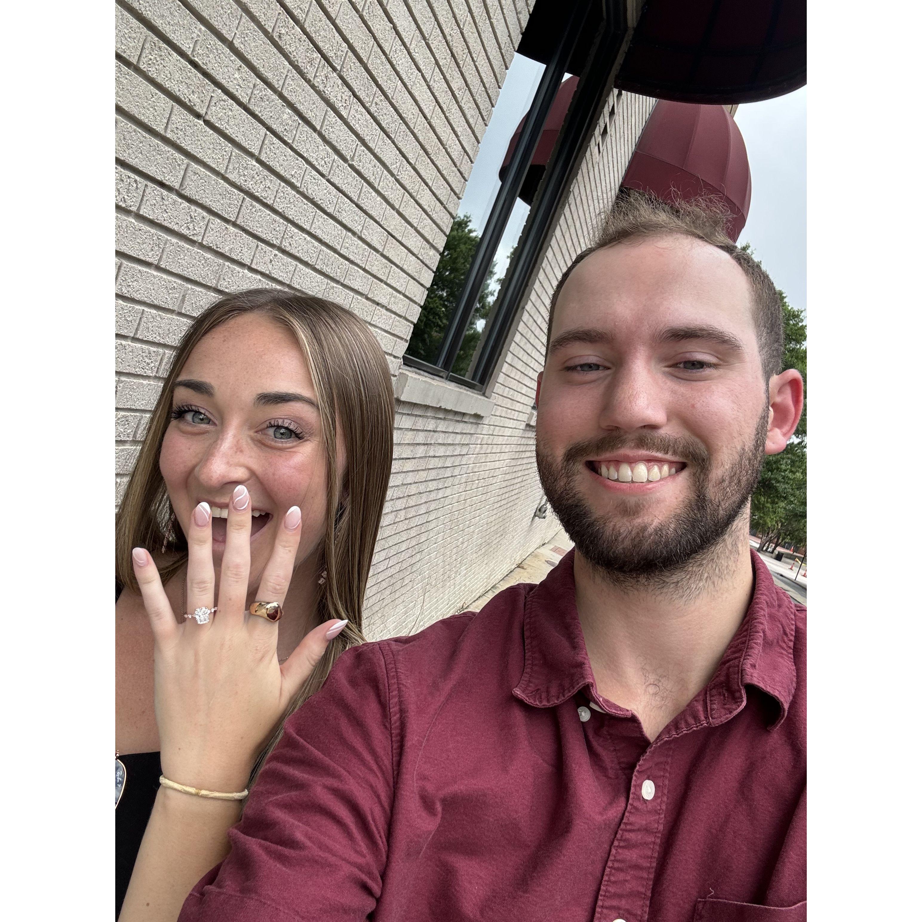 Celebrating shortly after we got engaged!