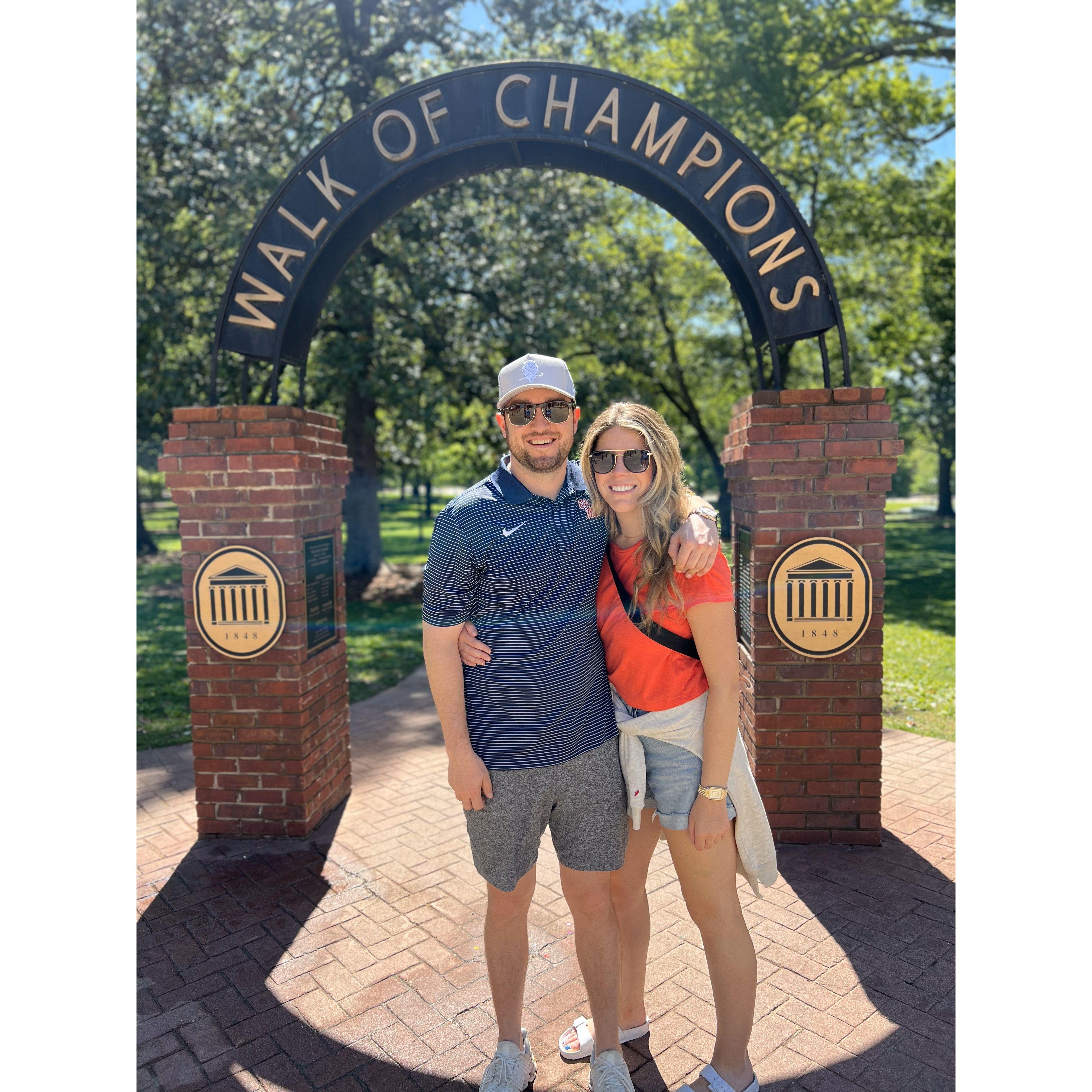 John showing Kelsey his old stomping grounds in Oxford, MS. Go Rebs!