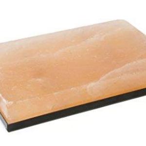 Charcoal Companion CC6064 Himalayan Salt Plate & Holder Set, 12" x 8" x 1.5"