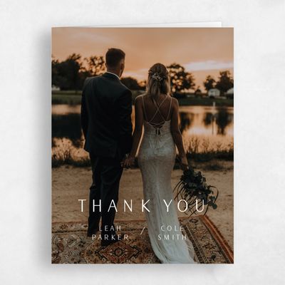 White Typography Wedding Thank You - Elincourt Photo