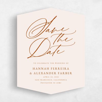 Beige Diamond Wedding Save the Date - Kiruna Portrait