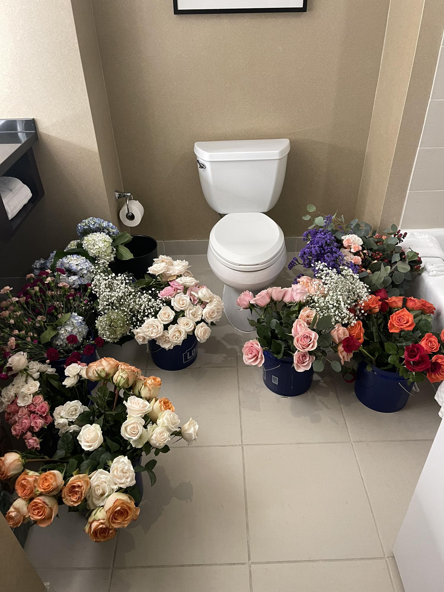 Finally arrived to the hotel with the UNARRANGED flowers about 3am on the morning of the wedding