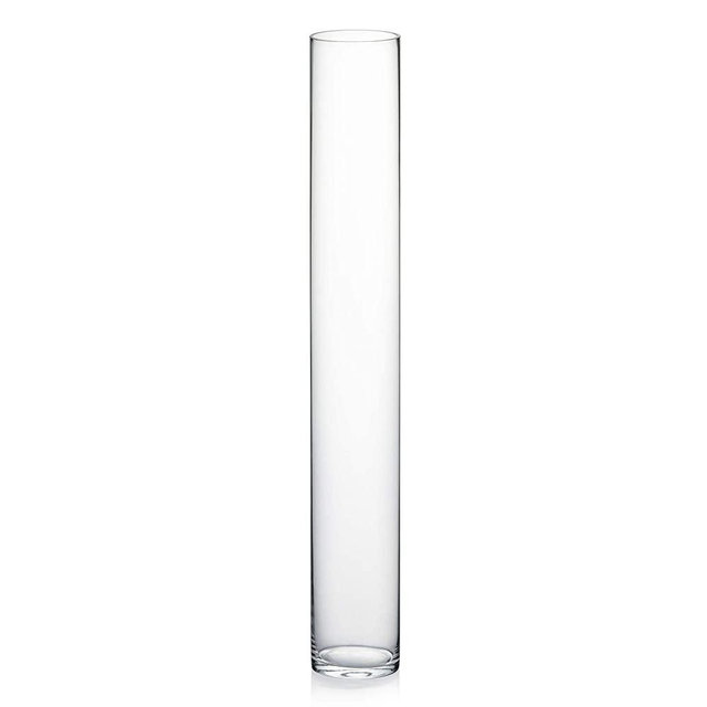 WGV Cylinder Vase, 4" W x 28" H, Floral Container, Glass Candle Holder Centerpiece Planter Terrarium for Wedding Party Event, Home Office Decor, Clear, 1 Piece