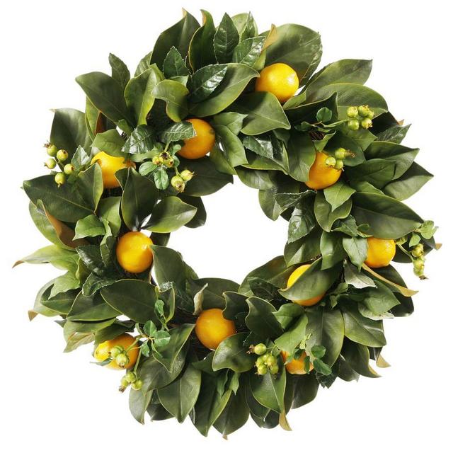 Faux Lemon Wreath, 24"