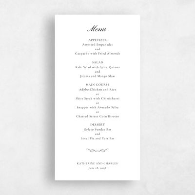Purple Wedding Menu - Abbey Letterpress