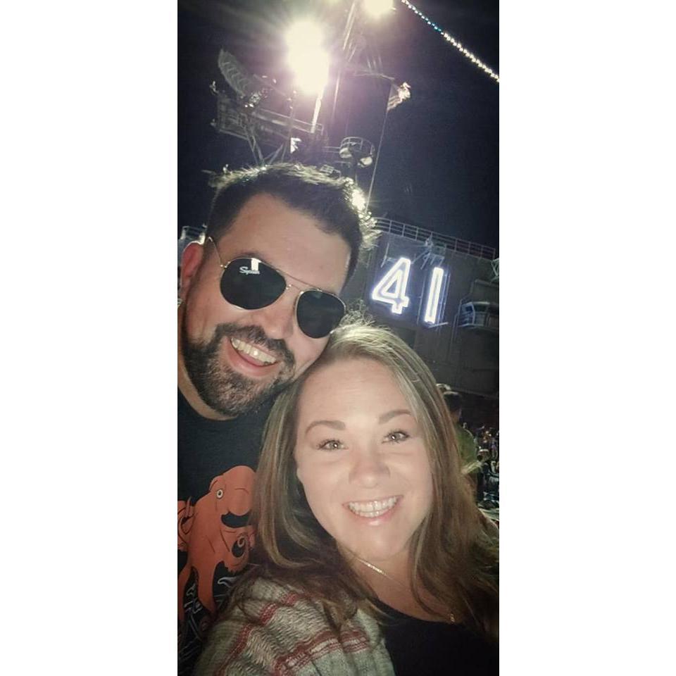 We have a tradition of surprise date nights that we plan for each other, and Jessica surprised Adam with a screening of Top Gun on the flight deck of The Midway Museum