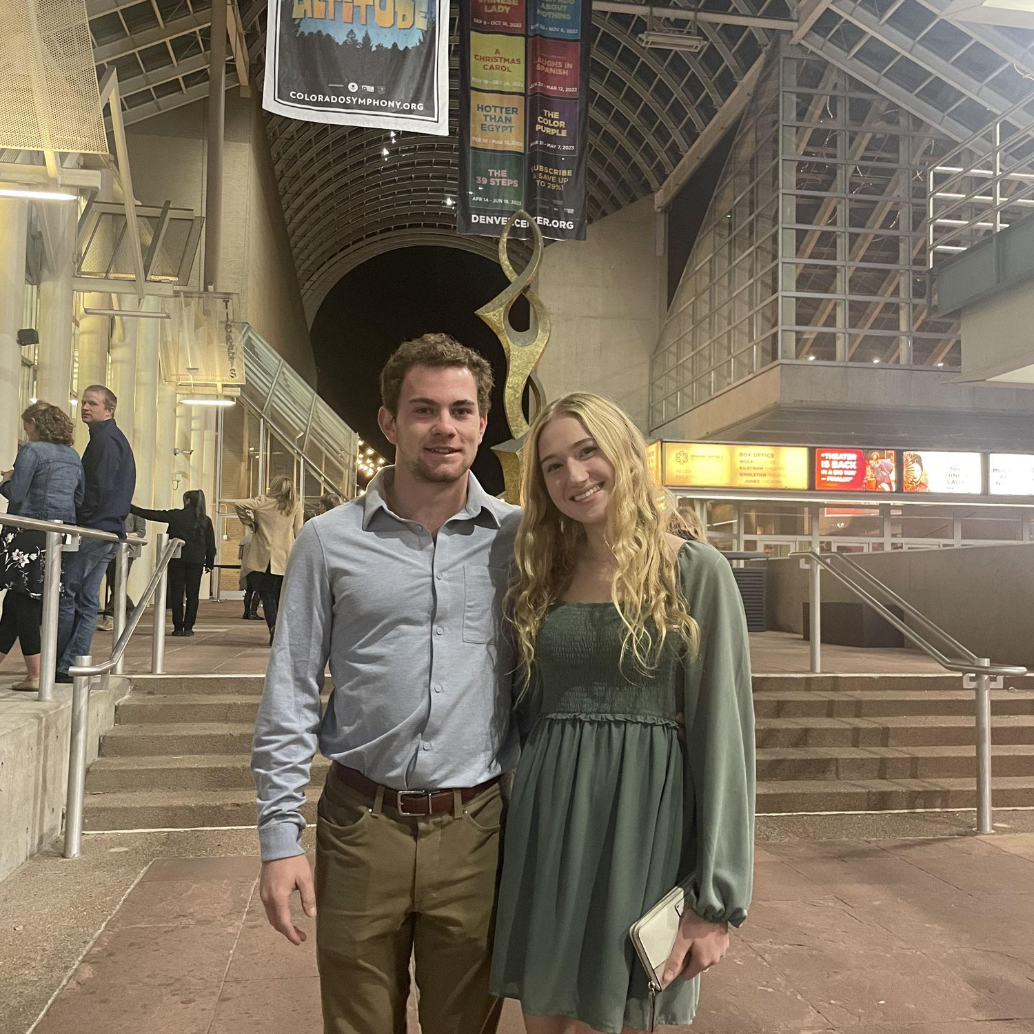 Rachel taking Cade to his first symphony (Rachel's favorite activity)
