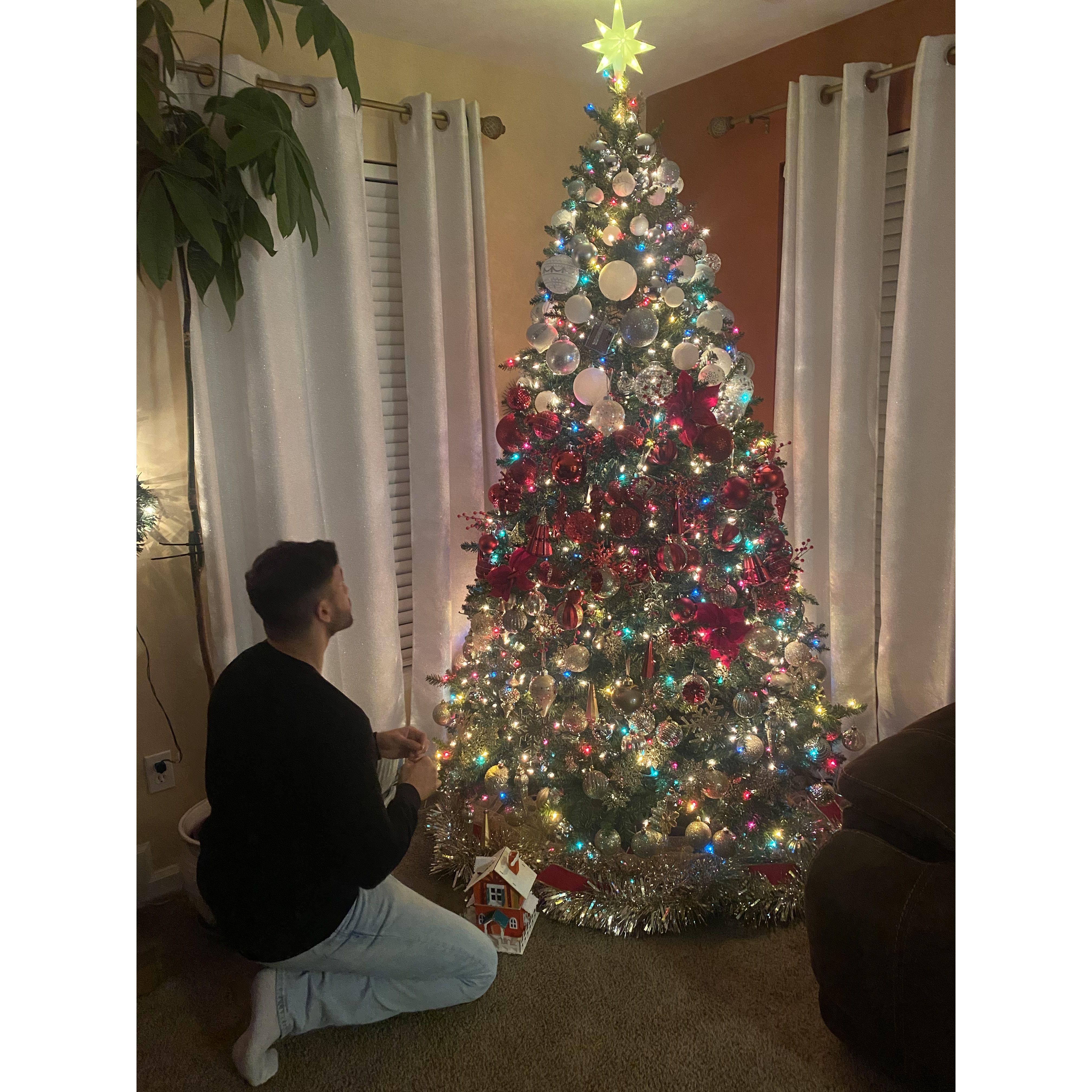 Souhayb’s first time decorating a Christmas tree 🎄