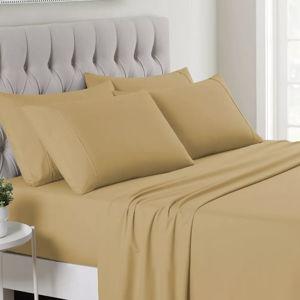 Split King 7 Piece Sheet Set, Sweet Home Collection®, Camel Color