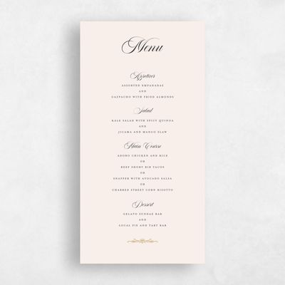 Dijon, Beige Wedding Menu - Leonid