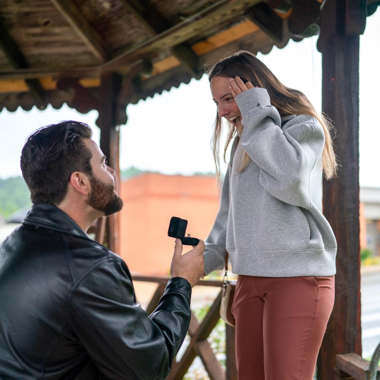 May 26, 2025-- the bride's genuine reaction to Caulder's proposal.