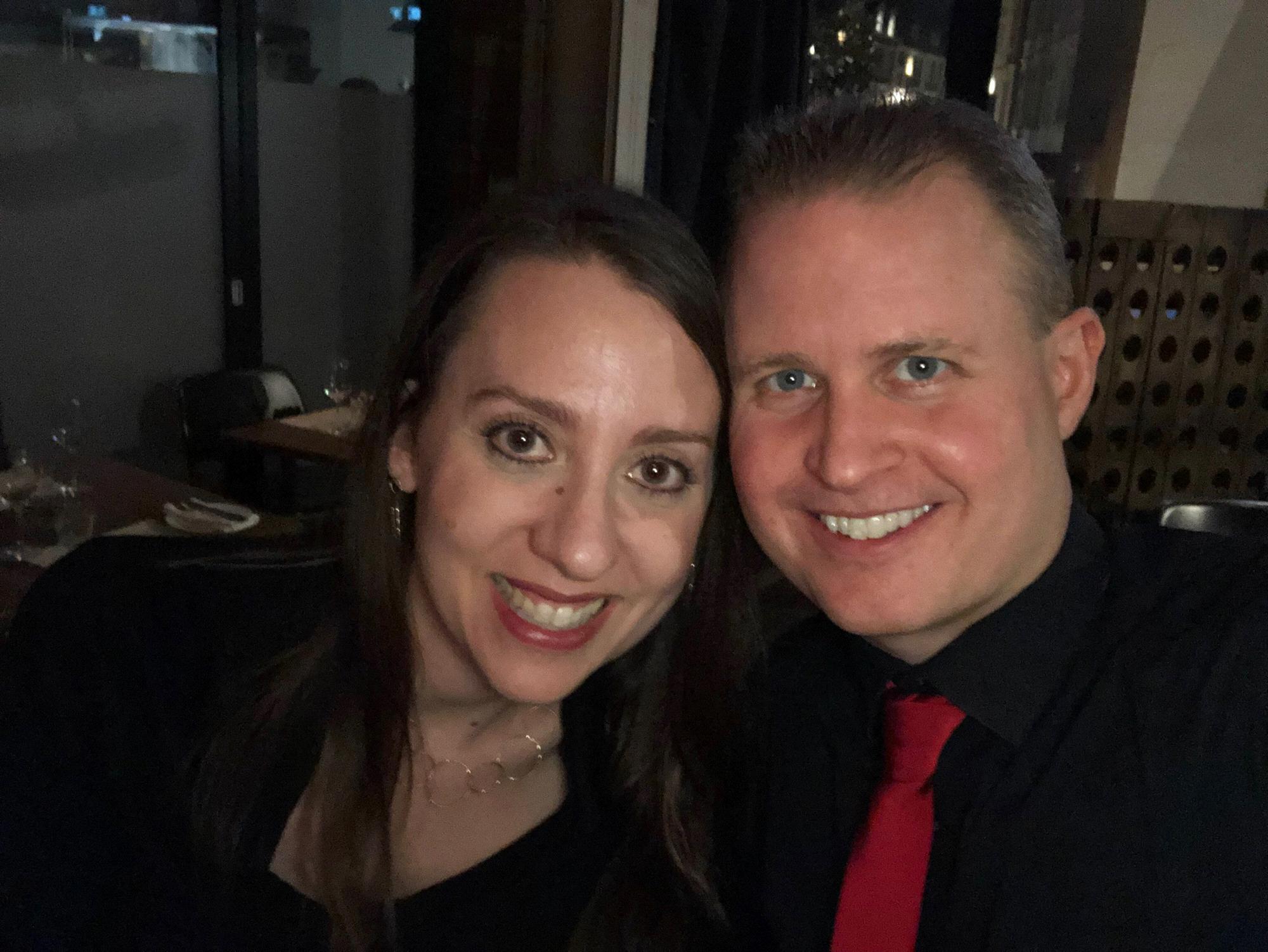 Celebrating Amy’s birthday and Valentine’s in London!