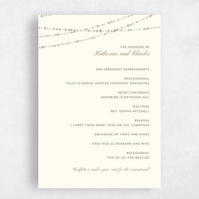 Butter, Beige Wedding Program - Moonlight