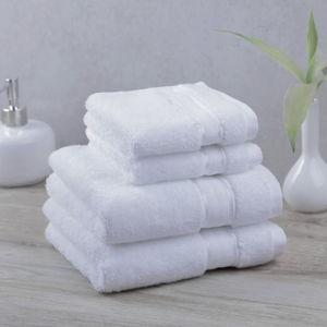 100% Egyptian Cotton Towel Set - White 2 Hand Towels, 2 Wash Cloths