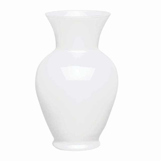 Floral Supply Online- White Spring Garden Vase and Flower Guide Booklet - Decorative Glass Flower Vase for Floral Arrangements, Weddings, Home Decor or Office.