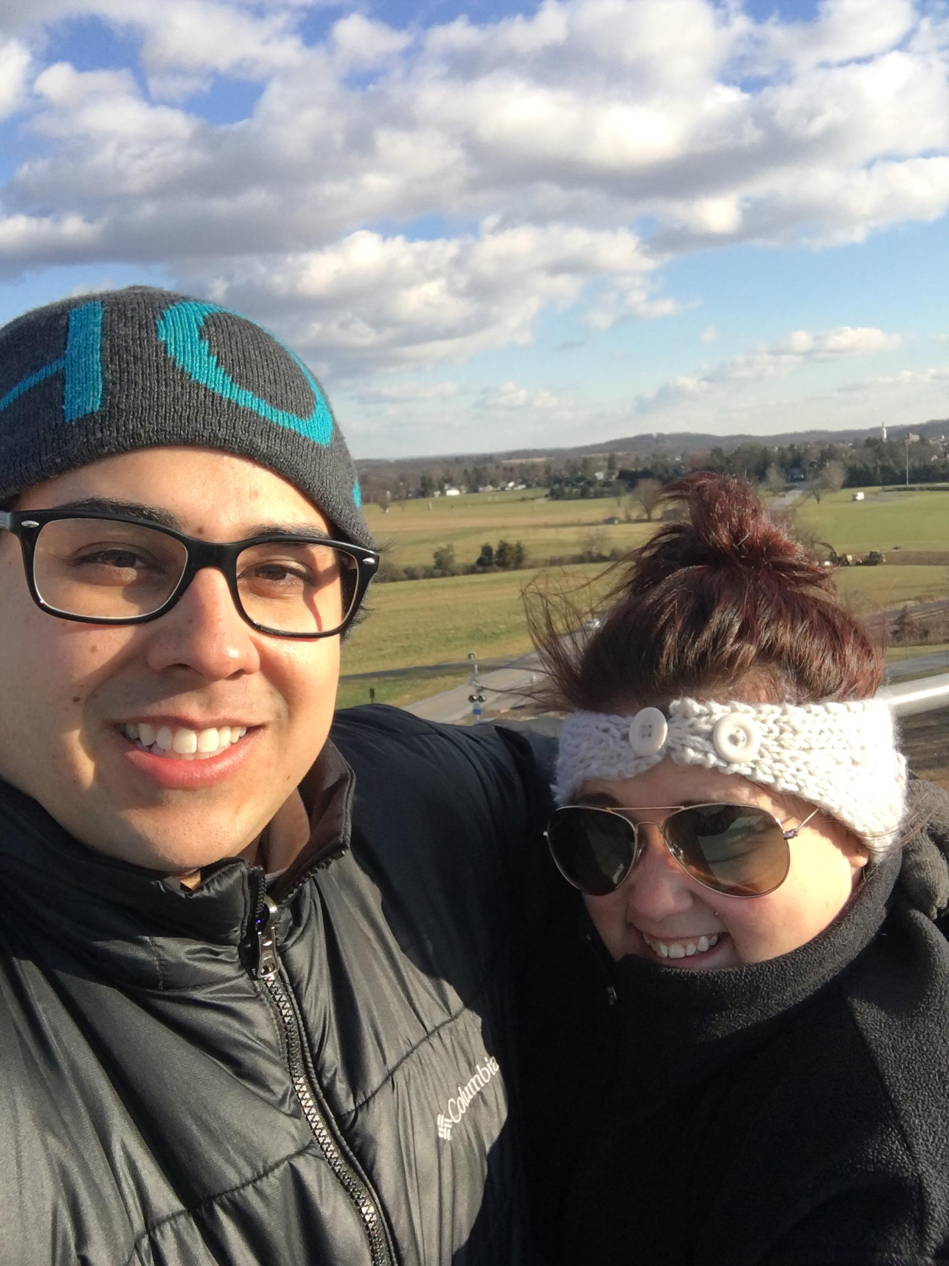 Touring around Gettysburg. Our view from the viewing towers
