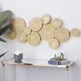 Golden Contemporary Round Plate Wall Decor
