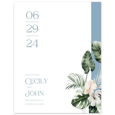 Dusty Blue Wedding Digital Save the Date - Katmai Portrait