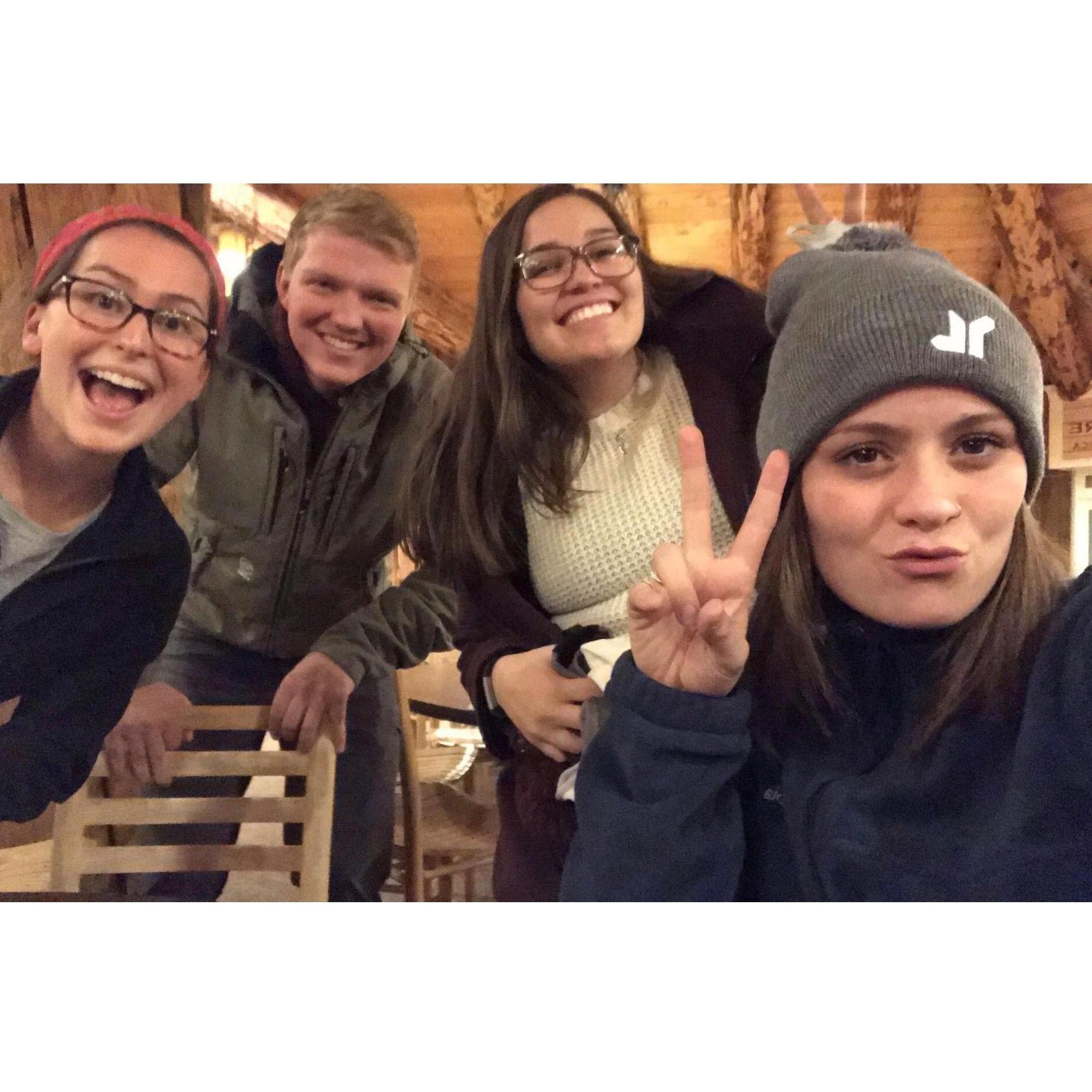 Connor and Jessie with their dear friends Madison and Katie at Younglife Fronteer Ranch work crew weekend November 2018.