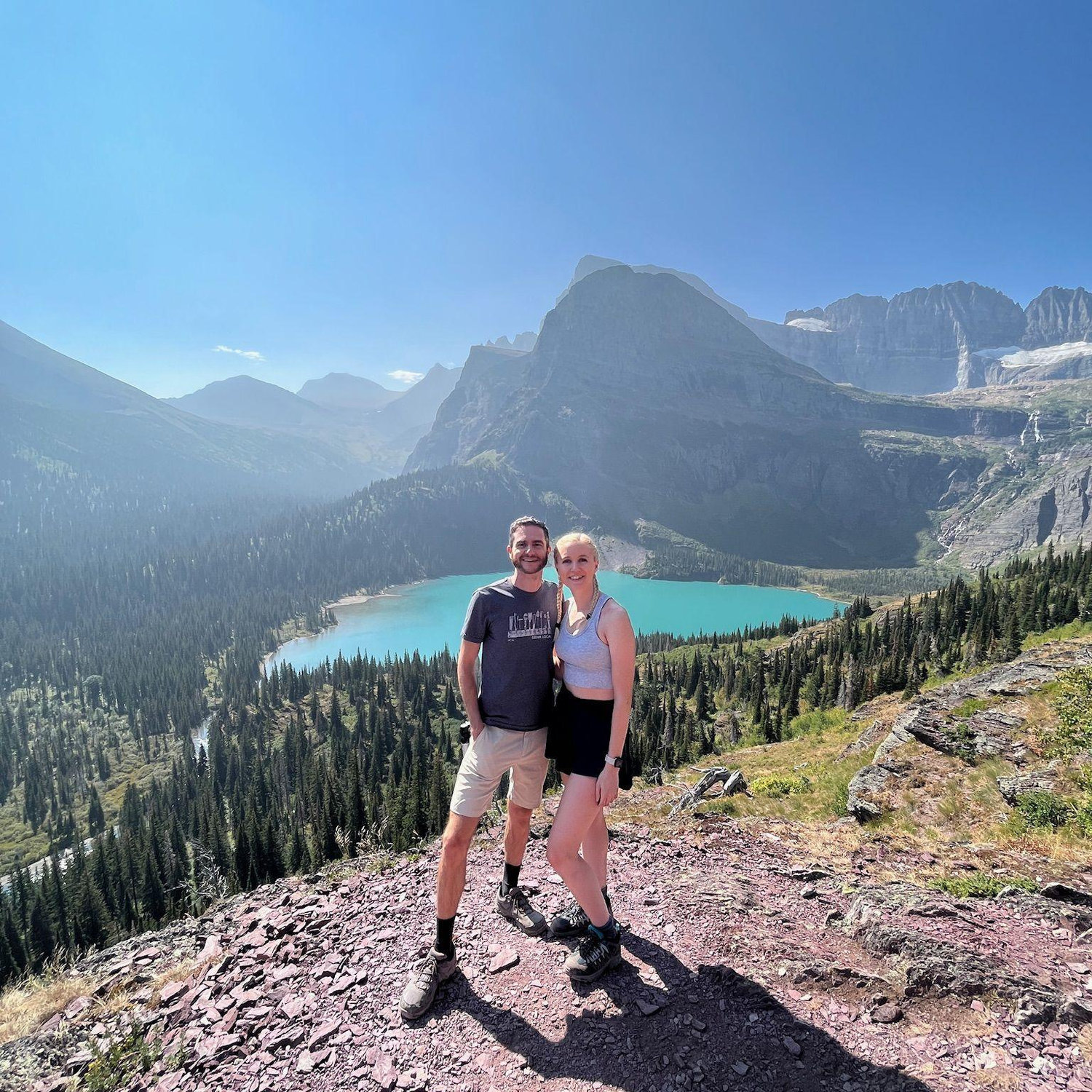 Our hike in Glacier National park the day before we got engaged!