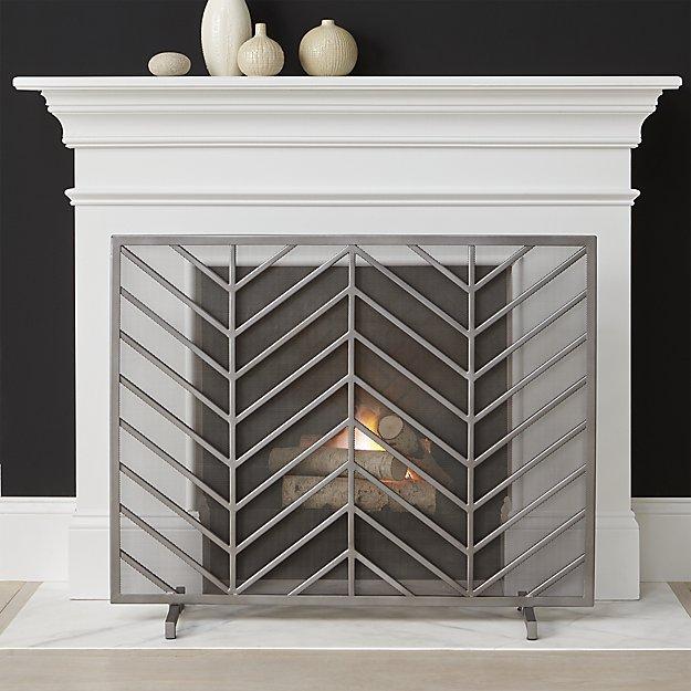 Chevron Fireplace Screen